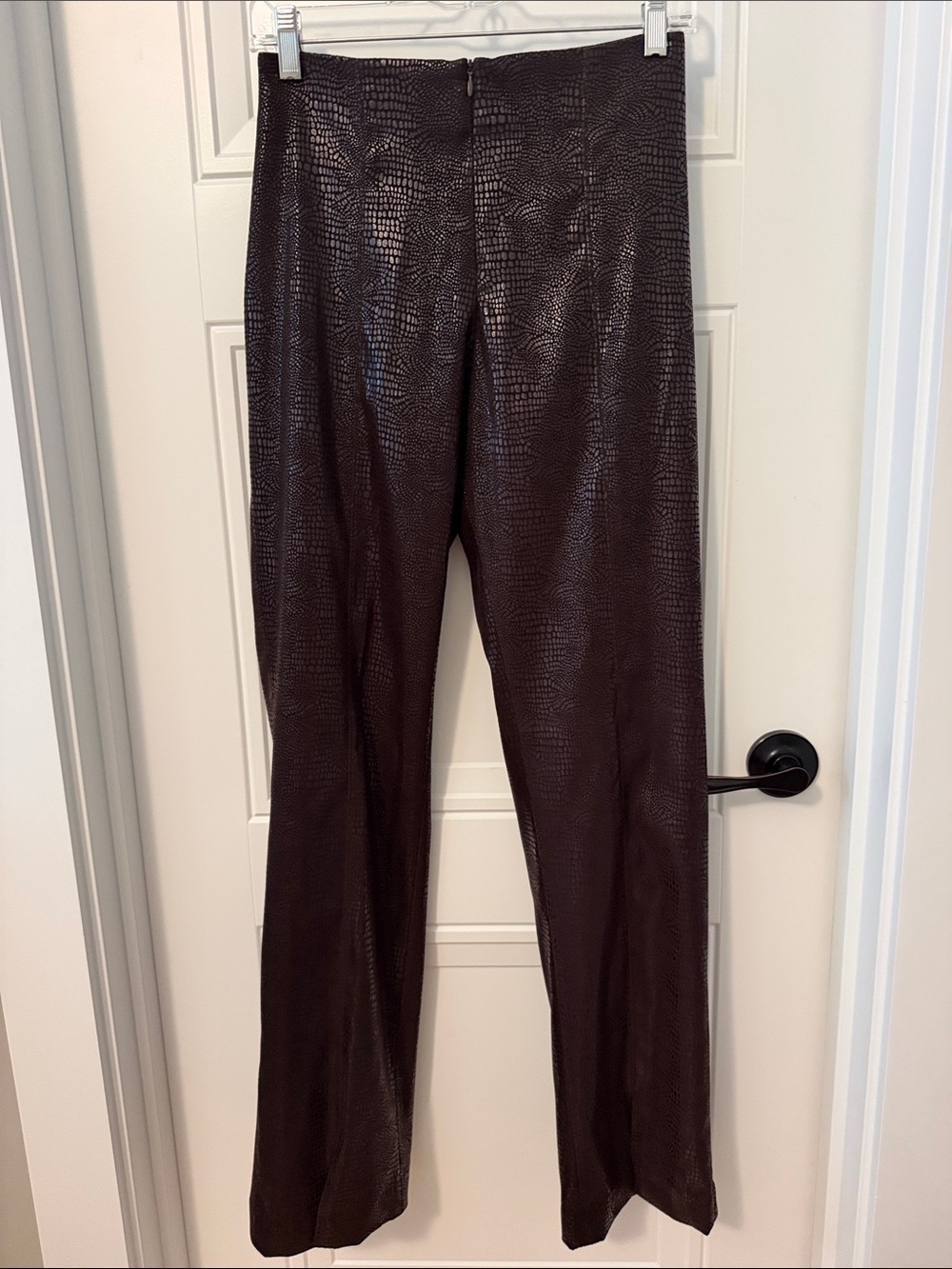Fabrizio Gianni Brown Faux-Snakeskin Stretch Pant